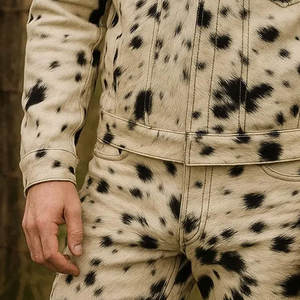 In Stock Genuine Cowhide Hair On Leather Biker Jacket Regular Fit Winter Stylish Soft Leather Jacket Cheap Price Winter Jacket - Product Image 4