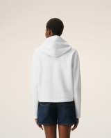 Sudadera Corta Unisex Blanca, Corte Holgado, Algodón French Terry, Logotipo de Corazón Bordado en la Parte Delantera, Informal, Verano, Alta Calidad