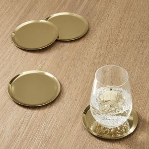 Durable Metal <b>Coasters</b> For Everyday Beverage Use Restaurant Hospitality Dining Table Home Kitchen Accessories - Product Image 1