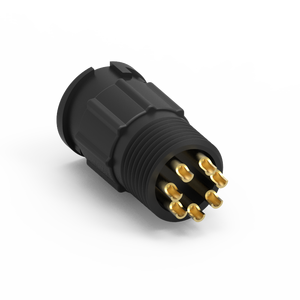 Connecteur industriel étanche IP67 de taille B, 7 broches, moulé avec câble, contact en laiton, 5A - Product Image 2