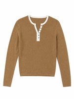 Pull en tricot acrylique color block pour femme avec demi-fermeture à manches longues – Collection automne (vente en gros)