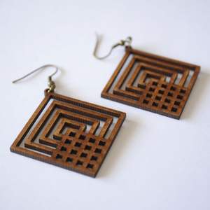 Oferta Especial: Pendientes de Madera para Niñas, Dijes de Madera con Corte Láser, Piezas de Diseño de Joyería de Madera - Product Image 1