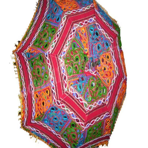 Sombrilla Plegable Lowellcraft para Niños, Diseño Bohemio Tradicional Indio de Alta Calidad, Varillas de Aleación, Control Manual - Product Image 1