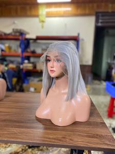 วิกผมบ๊อบสำหรับผู้หญิงวิกผมแท้สีเทา100% ทรงตรงจากเวียดนาม - Product Image 3