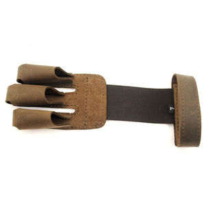Gant de tir à l'arc professionnel en cuir, protection à trois doigts, équipement de tir à l'arc, accessoire sportif en cuir véritable - Product Image 3