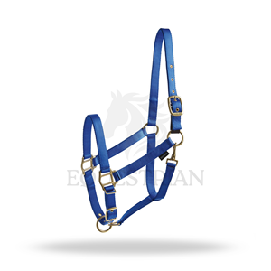 Nylon Horse Halter with Brass Hardware Adjustable Headcollar with <b>Snap</b> <b>Hook</b> - Product Image 3