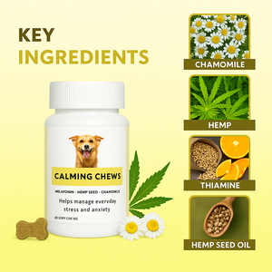 Venta al por mayor de fábrica OEM: Masticables nutritivos calmantes para perros que promueven la relajación, suplemento para alergias y apoyo inmunológico, suministro a granel. - Product Image 6