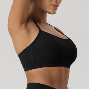 Nouvelle arrivée, soutien-gorge de sport pour femme de bonne qualité, respirant, avec logo sur le devant, maintien élevé, pour yoga, fitness et gym. - Product Image 3