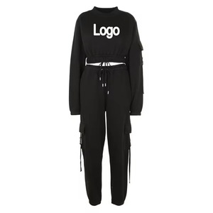 Conjunto de Sudadera con Capucha y Pantalones de Chándal de Invierno Estilo Urbano, Pantalones Jogger Holgados Personalizados, Chándal con Pedrería Lavada 100% Algodón - Product Image 1