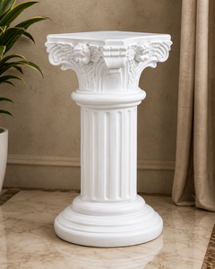 Jardinera de piedra arenisca blanca de lujo con pedestal romano para decoración de jardín y exteriores - Product Image 1