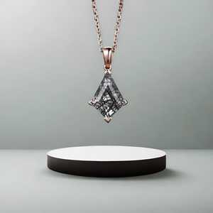 Collier en quartz rutilé noir Kite pour femme, cadeau d'anniversaire, cadeau de mariage, cadeau pour mère, pendentif en argent 925 plaqué or 14 carats - Product Image 4