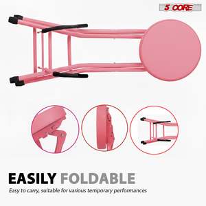 5Core Guitar <b>Stool</b> 3.15" Padded Chair Foldable Heavy Duty Music Seat Built in Foot Rest Guitar Stand - Product Image 6