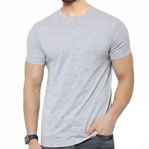 Bulk <b>Mens</b> Solid Pattern 100% Cotton Worsted Breathable Anti-UV Eco-Friendly Casual Short Sleeve Loose Fit T-Shirts-Wholesale OEM - Product Image 5