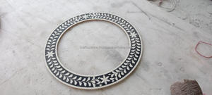 Miroir mural rond en bois moderne de luxe fait à la main avec incrustation de mop pour la décoration du salon, couleur personnalisée, CRAFTS GALORE, prix d'usine, vente - Product Image 2