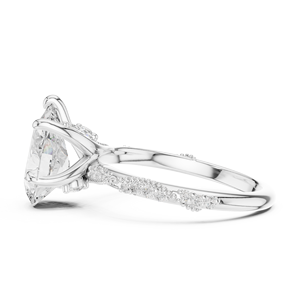 แหวนหมั้นเพชรทรงลูกแพร์สุดหรูสำหรับผู้หญิง |   ทอง 14K/18K (โรสโกลด์, ไวท์โกลด์, เยลโลว์โกลด์) |   แหวนวงแหวนประดับเพชรแบบเกลียวที่ดูหรูหรา - Product Image 3