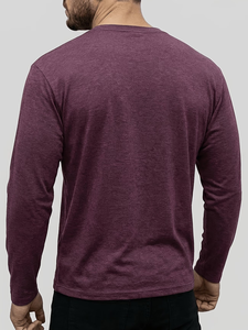 Men's Neck Short Sleeve Solid Green Cotton Jersey Casual <b>T</b>-Shirt Regular Fit Breathable Knitted Fabric 180g Eco-Friendly <b>Back</b> - Product Image 5