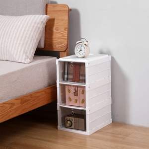 Organizador de Zapatos Apilable de Plástico Blanco de 3 Niveles, Contenedores Plegables para Zapatos Deportivos, Cajas y Organizadores para Armario - Product Image 2