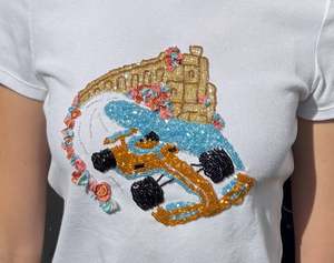 Royal <b>Red</b> New Design 2023 Exclusive Collection Plus Size Women's Handmade Cotton Embroidery <b>Sequins</b> Pearl Beaded Sports Style - Product Image 3