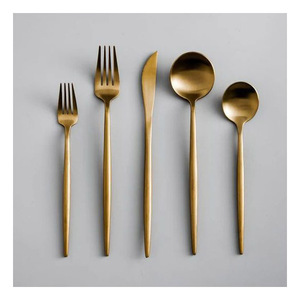 Matte Rose Gold Cutlery Set Stainless Steel Copper <b>Flatware</b> For Modern Wedding & Fine Dining Table Decoration Rust Resistant - Product Image 4