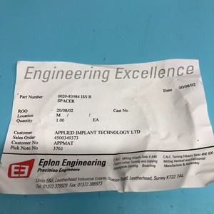 AMAT 0020-83984 <b>SPACER</b>, BELLOWS, GROUND, 161666 - Trusted Global Legacy Semiconductor Equipment and Parts at - Product Image 5