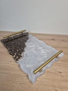 Resin Plant Pattern Serving <b>Tray</b> for Kitchen Countertop Holding <b>Spice</b> Jars & Cooking Oils Stylish Functional Decor - Product Image 4