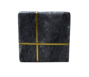 Perilla Moderna de Piedra y Latón, Perilla de Mármol, Perilla Cuadrada Gris para Puerta, Color, Forma y Tamaño Personalizados, Hecho en India - Product Image 1