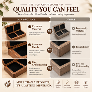 Boîte à bagues double en bois de noyer personnalisée de luxe avec intérieur en velours doux pour mariage, fiançailles et emballage de bijoux - Product Image 5