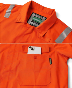 Combinaison de travail orange haute visibilité pour hommes, combinaison de sécurité réfléchissante, combinaison industrielle - Product Image 5