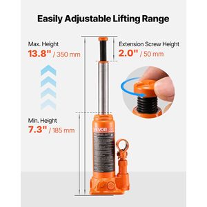 Cric hydraulique 4 tonnes (8818,4 lb) pour SUV, réparation automobile, levage de maison, équipement agricole - Orange, robuste, soudé, 7,3-13,8 - Product Image 3