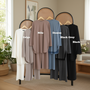 ชุดเสื้อสเวตเตอร์ถักทรงวงรีสำหรับผู้หญิง - Product Image 3