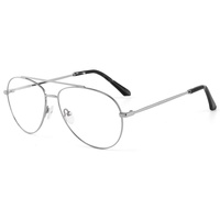 Gafas de Metal Ligero con Doble Puente para Hombre, Monturas Ópticas de 58 mm, Gafas de Estilo Clásico para Oficina y Uso Diario