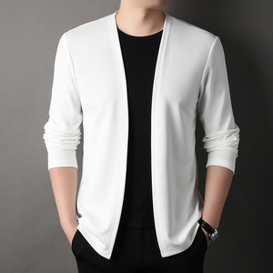 Korean Fashion Men's <b>Cardigan</b> Jacket <b>Spring</b> Autumn New Light Thin Breathable Versatile Business Casual Long Sleeve Slim - Product Image 1