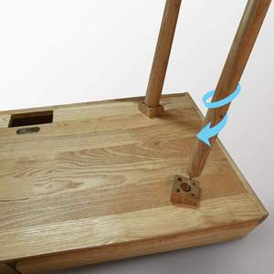 Table de toilette en bois de chêne de style coréen, luxueuse, esthétique, au design délicat et pratique. Fabriqué au Vietnam - Product Image 5