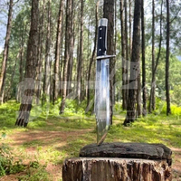 Couteau de survie, de camping et de chasse Sizzco de qualité industrielle, manche en bois fait main, acier D2, lame pleine longueur, étui en cuir, OEM personnalisé