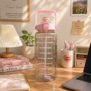 Premium Plastic Water <b>Bottle</b> with Lid, Reusable Empty Mineral <b>Bottle</b> for Daily Use 2000ml - Product Image 1