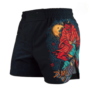 Shorts MMA unisexes personnalisables, imprimé démon, séchage rapide, extensibles, respirants, en polyester, pour entraînement d'arts martiaux mixtes, coupe ample - Product Image 3
