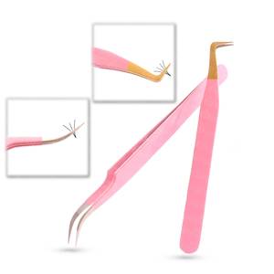 Pinzas Quirúrgicas Morje de Acero Inoxidable Rosa para Pestañas con Puntas Lisas y Dentadas, Herramientas de Precisión para la Aplicación de Extensiones de Pestañas - Product Image 6