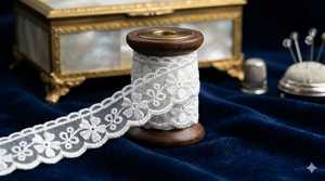 Oferta Especial: Encaje de Organza Floral Blanco Premium con Borde Festoneado y Bordado para Costura y Prendas de Boutique - Product Image 3