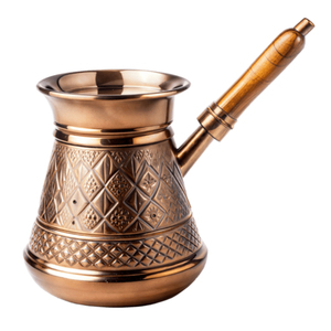 Authentic Turkish Hammered Copper Turkish Coffee Pot Cezve Traditional Stovetop Ibrik Coffee <b>Maker</b> With Wooden Handle On Sale - Product Image 6