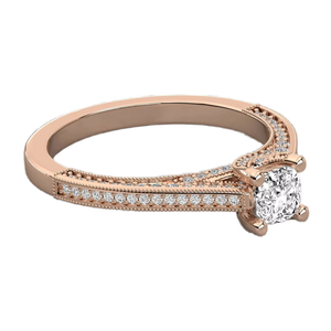 Élégantes bagues de fiançailles en diamant synthétique cultivé en laboratoire pour femmes, plaquées or rose, style bohème, serties de diamants - Product Image 3