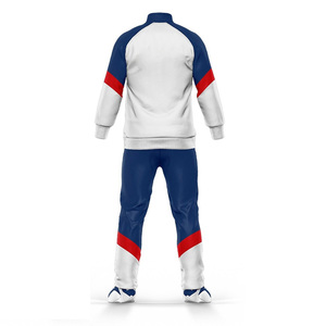 Survêtement unisexe noir, rouge et blanc, imprimé uni, respirant, en polaire, fermeture éclair intégrale, col montant, style sportif, vêtements d'hiver pour adultes - Product Image 6
