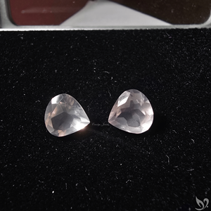 2.97 CTW Rose Quartz Trillion Cut Pale <b>Pink</b> Loose Gemstone Pair for Earrings Pendant and Fine Jewelry - Product Image 4