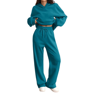 Survêtement à capuche pour femme en coton 100% écologique et respirant, personnalisable, service OEM en gros - Product Image 5