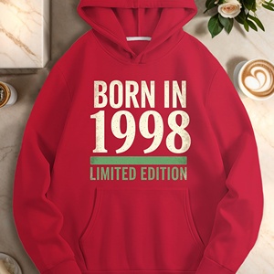 Né en 1998 Sweats à capuche décontractés en édition limitée pour femmes Tissu tricoté Techniques imprimées Col à capuche - Product Image 4