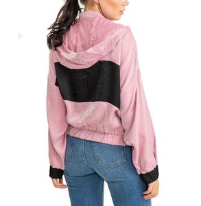 Veste coupe-vent de course à pied pour femme à manches longues avec fermeture éclair, respirante, à séchage rapide, à capuche, haut de sport, veste d'hiver - Product Image 2