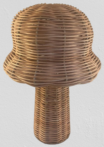 Sculpture décorative en forme de champignon en fer naturel et rotin tressé à la main pour la décoration moderne de la maison - Product Image 2