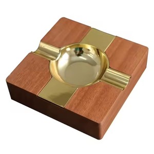 Polished round Wood <b>Ashtray</b> Economical Cigar Plate for Smoking Exclusive - Product Image 4