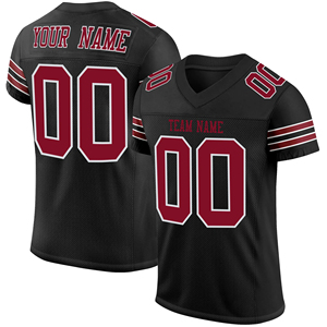 Maillot d'entraînement de football américain personnalisé pour adultes, manches courtes, respirant, option grande taille, 100 % polyester, col en V - Product Image 2