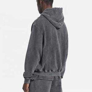 Sweat-shirt à capuche surdimensionné pour homme, vert uni, en molleton de coton, décontracté, pour l'automne, avec poches, coupe classique, tricoté - Product Image 6