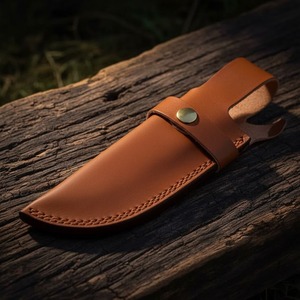 Couteau de survie artisanal en acier Damas avec manche en corne de cerf et étui en cuir, couteau d'extérieur - Product Image 6